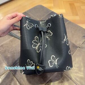 NWT Coach Rowan Bucket Bag With Butterfly Print CCK89 Silver black